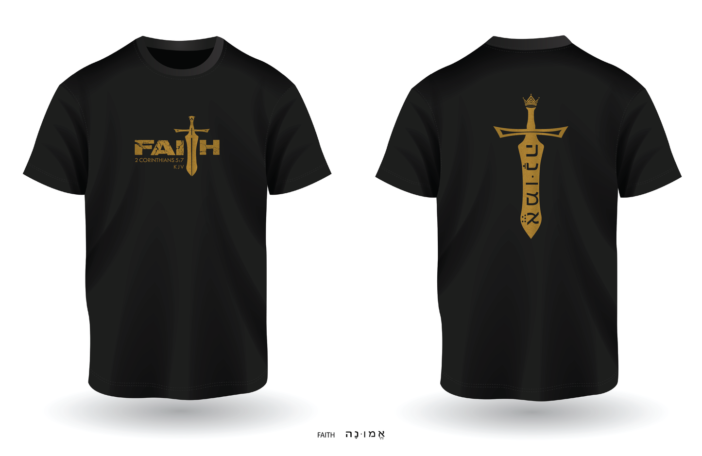 FAITH Black T-Shirt | New Metallic Collection