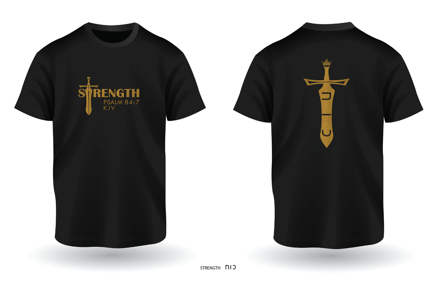 STRENGTH Black T-Shirt | New Metallic Collection