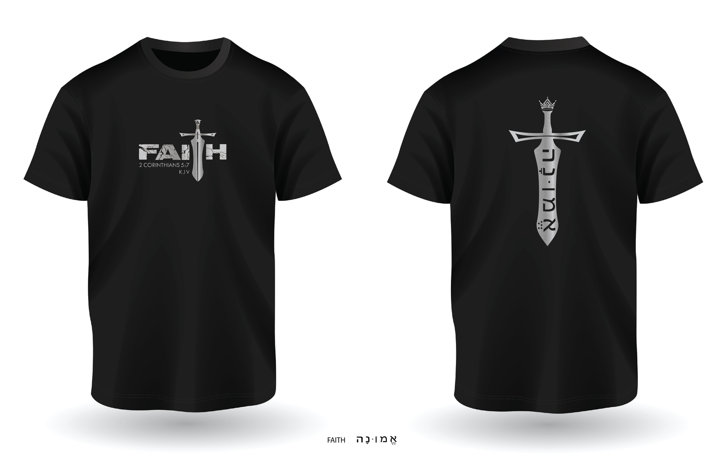 FAITH Black T-Shirt | New Metallic Collection