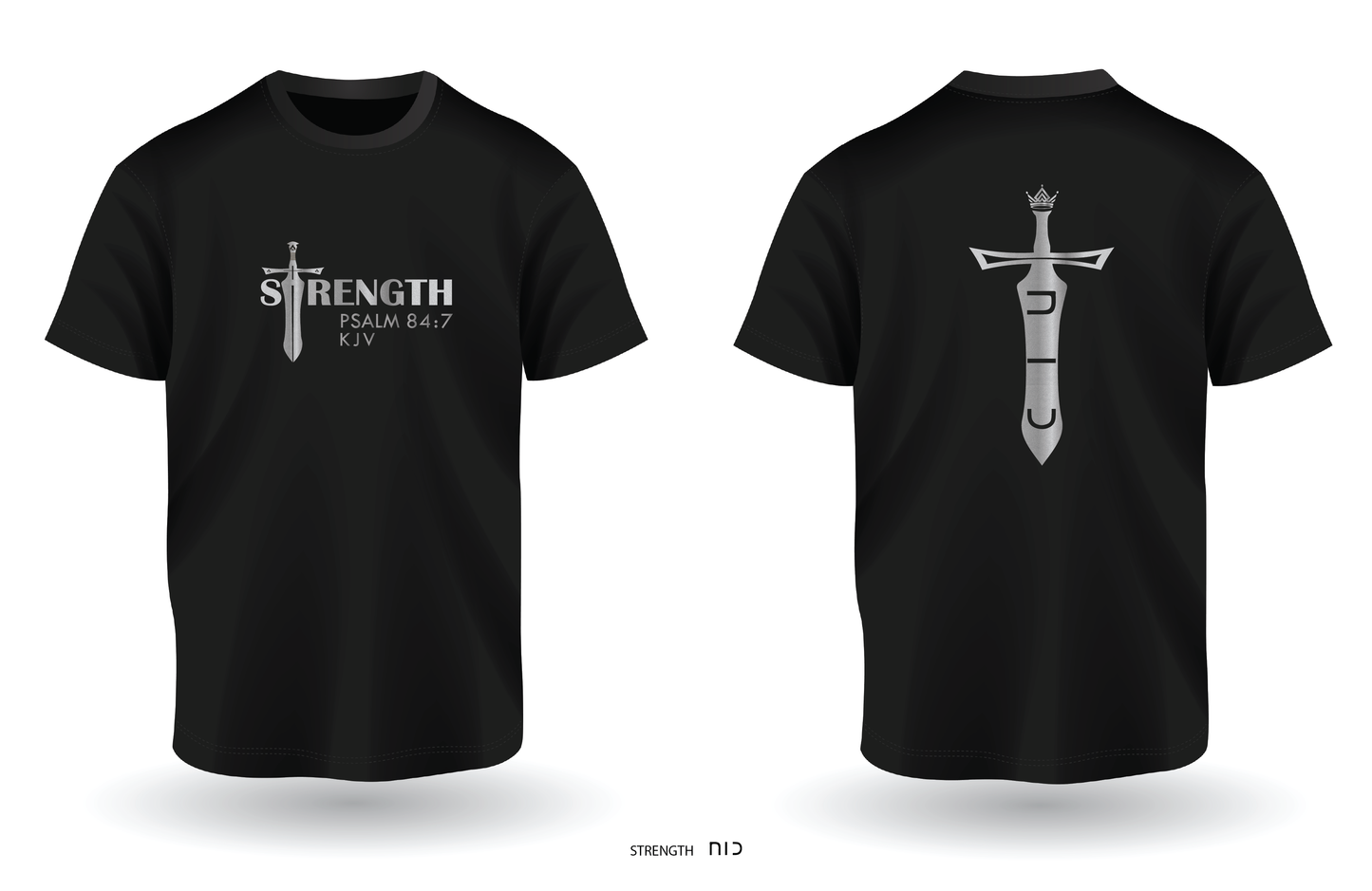 STRENGTH Black T-Shirt | New Metallic Collection
